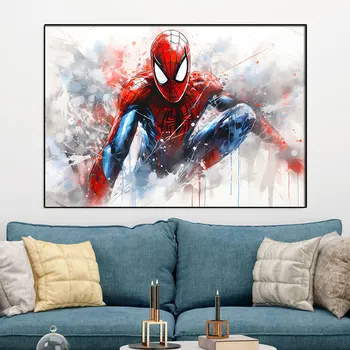 MINISO גיבור עכביש הדפסה קנבס ציורים הסרט Spiderverse פוסטר להדפיס אמנות קיר תמונה חיה קישוט החדר