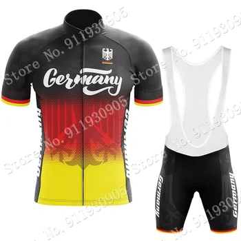 רכיבה על אופניים ג 'רזי גרמניה חדשה, להגדיר 2024 הקיץ אופניים בגדי גברים אופני כביש חולצות החליפה אופניים קצרים סינר ח