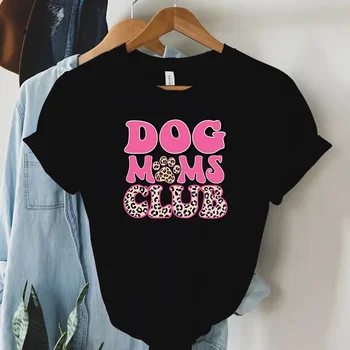 הדפסת נמר כלב אמא מועדון חולצה Kawaii אופנת רחוב בעלי חיות מחמד חולצות קיץ Harajuku מזדמן חולצת טריקו אופנה חדשה Y2k מקסימום