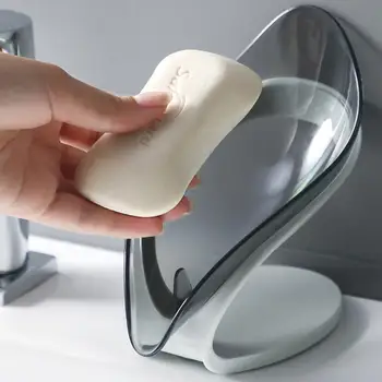 סבון כלים עם ניקוז מים צורת עלה סבון קופסת ניקוז סבון בעל תיבת יצירתי פראייר מים-חינם תיבת אחסון 1pc לסבון החדש