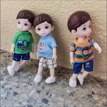 חדש 16cm BJD ילד קטן בובות ובגדים 3D מדומה עיניים מרובות מטלטלין משותפת צירים בובת צעצוע של ילדים, מתנת יום הולדת