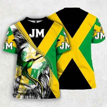 ג 'מייקה דגל האריה סמל גרפי חולצה לגברים ביגוד 3D' מייקני גאווה מודפסים חולצה חולצות חולצות טריקו האופנה שרוול קצר
