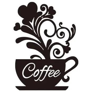 כוס קפה קיר מתכת עיצוב אמנות כוס אמנות קיר קפה בר סימן הביצוע בסדר מתכת קפה, אמנות קיר עם חזק ויציב עבור