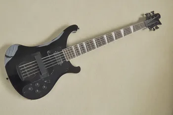 גוף שחור 5 חוטים חשמליים גיטרה בס עם שחור חומרה Pickguard,לספק שירות מותאם אישית