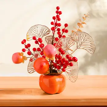 אפרסמון אגרטל לצמחים כפרי פנג שואי עיצוב שולחן העבודה קישוט דקורטיביים אגרטל על חדר האוכל ארון מדף בסלון