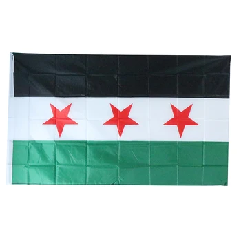 סוריה דגל 90*150 סנטימטרים הרפובליקה הסורית הערבית הסורית שלושה כוכבים דגל לתלות דגלים לקישוט הבית