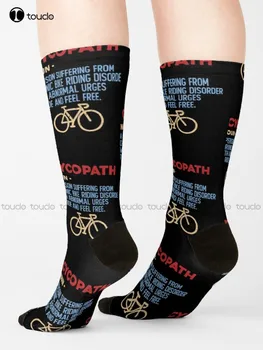 רכיבה על אופניים מצחיק עיצוב Cycopath שם עצם גרביים ליל כל הקדושים גרביים נשים מצוירות נוח הטוב ביותר בנות ספורט 360° הדפסה דיגיטלית Harajuku