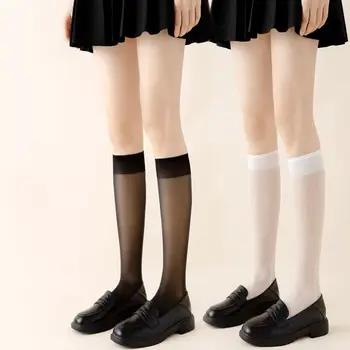 1 זוג נשים אולטרה-דק גרבי ניילון שקוף אלסטיות גרביים עד הברך בנות באיכות גבוהה גרביים ארוכות בנות גרב