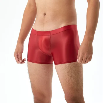 בגדי ים Mens עלייה נמוכה מבריק תחתוני בוקסר תחתוני צבע מוצק בוקסר התחתון עלייה נמוכה תחתונים זכר לשחות מכנסיים קצרים בגד ים