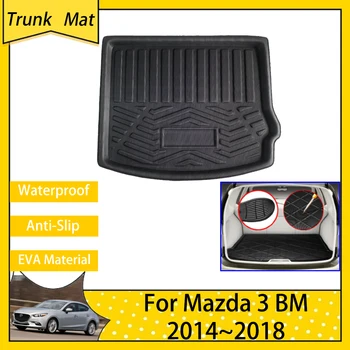 המטען מחצלת על מאזדה 3 Mazda3 BM BN MK3 2014~2018 2017 Accsesories עמיד למים האחורי אתחול קומה מגש מטען שטיח אוטומטי הפנים