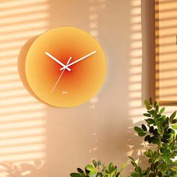 TickTockery השקיעה שעון קיר נורדי מנהיג תוספות אור יוקרה בסלון אגרוף חינם קישוט יצירתי השתקה פשוטה זכוכית
