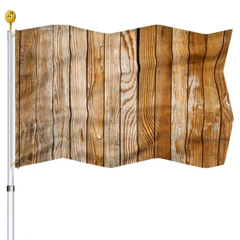 וינטג ' עץ מלא הדגל UV עמעום עמידים כפול תפר גן חצר דגלים פוליאסטר עם פליז לולאות עבור נשים גברים מתנות
