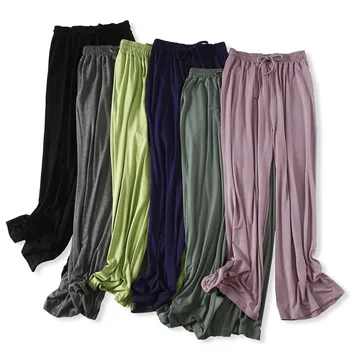 מספר צבע החורף של נשים בבית מכנסיים טרקלין ללבוש Homewear פיג 'מות שאיפה אביב סתיו מודאלית חופשי פיג' מות מכנסיים M16
