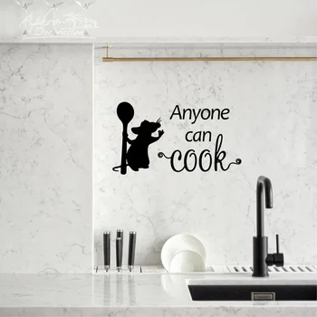 מצחיק בישול עכבר קיר מדבקה מטבח רקע הביתה קישוט קיר אחד יכול לבשל חדר מדבקות טפט נשלף