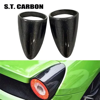 אמיתי 100% סיבי פחמן מכונית אחורי פנס אחורי המנורה לקצץ האחוריים תא המטען המנורה כובע מכסה את הזנב המנורה כיסוי מתאים פרארי 458 2011-2014