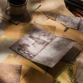 30 גיליונות נייר ממו ספרותי ואמנותי האור נייר נוסטלגי כוויה ביד אוהל חומר דקורטיבי נייר 6 דגמים