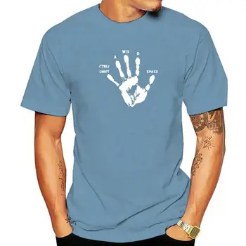 אצבעות היד יצירתי גיימר חידוש משחקי וידאו ציני Mens מצחיק חולצת המשחק מאוורר בקר משחק אופנת רחוב גברים חולצת טי לגברים