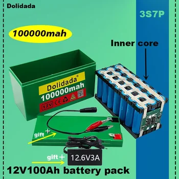 חדש 12V 3s7p ליתיום-יון Battery100Ah מתאים תאורה חיצונית של חקלאי ריסוס נשמע מילואים סוללה+ מטען