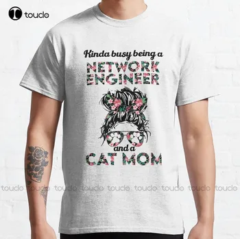 רשת מהנדס חתול, אמא מתנות קלאסי חולצה אופנה יצירתי פנאי מצחיק חולצות אופנה חולצת טי קיץ חדש