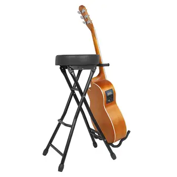 גיטרה שרפרף מרופד עם ריפוד מתקפל כפול מטרה גיטרה סוגר את ביצועי הכסא נגינה חלקים