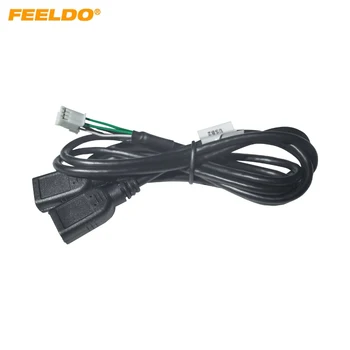 FEELDO המכונית קלט אודיו תקשורת נתונים USB 2.0-תקע חוט 6Pin USB מתאם אוניברסלי דגמי מכוניות AUX כבל מתאם