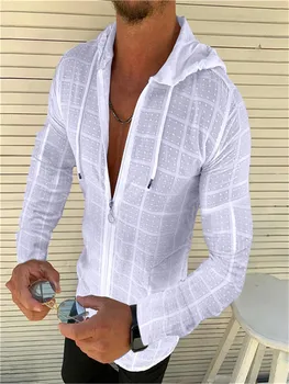 2023 אופנה חדשה גברים ארוך/קצר עם שרוולים רוכסן ברדס סוודר חולצה קיץ מוצק צבע מזדמן צבעוני בתוספת גודל