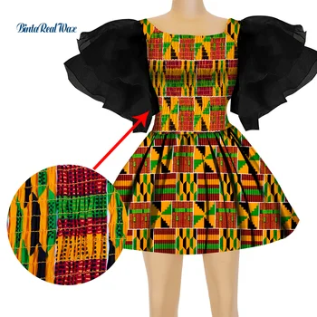 אפריקה בגדי נשים כפול עם שכבות שיפון שחור פרפר השרוול שמלות כלה אנקרה מעל הברך שמלת מיני WY3680