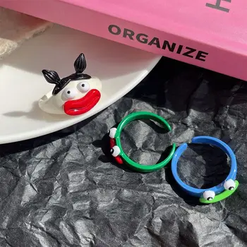 סגנון קוריאני נקניק הפה בובה הטבעת חמוד אופנה עיצוב קריקטורה האצבע אבזם אפייה צבע סגסוגת קלוע בובה הטבעת בנות מתנה