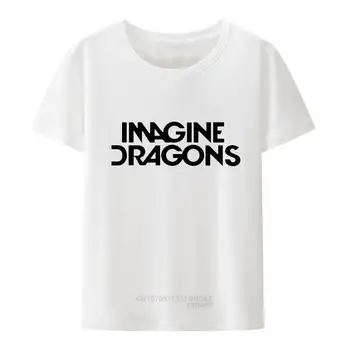 לדמיין דרקונים פוק Harajuku חולצת גברים מכתבים הדפסה מזדמן להקת הרוק, ברחוב ללבוש טי דפוס רופף Camiseta גבר Tshirts