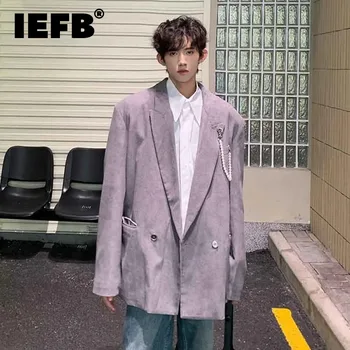 IEFB גברים בלייזרס אופנה סגנון קוריאני Elgance זכר מזדמן החליפה מעיל סתיו חורף מעילי קורדרוי מגמה מעובה המעיל 9C2898