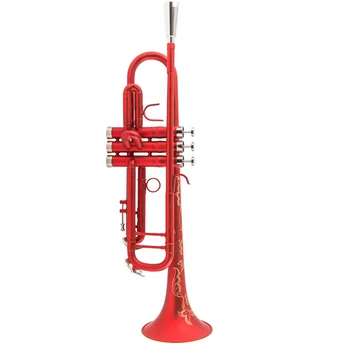 הרכש החדש Bb חצוצרה באיכות גבוהה אדום כחול לשפשף חצוצרה כלי נשיפה כלי נגינה מרוכבים סוג חצוצרה