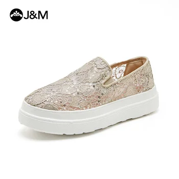 J&M נשים נעלי גברת נעליים מגניב רשת נעלי קיץ הפלטפורמה גומי שטוח להחליק על נעלי ספורט לבנות נעליים מזדמנים