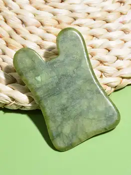 טבעי אבן ירקן גירוד גואה שה לוח לעיסוי פנים ספא Guasha דיקור העור טיפול פנים יופי טיפול עיסוי כלים