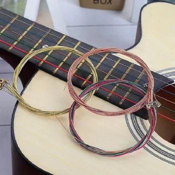 1 סט 6 חלקים נחושת מיתרים על הגיטרה הקלאסית תיל פלדה אקוסטית באיכות גבוהה פולק גיטרה החלפת חלקים ואביזרים
