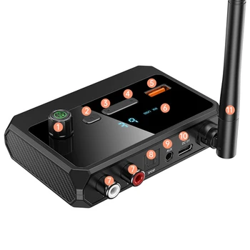 רמקול C36 תצוגה דיגיטלית Bluetooth 5.3 מקלט אודיו מתאם USB תמיכה TF נגן MP3 לרכב שחקן טלוויזיה טלפון נייד