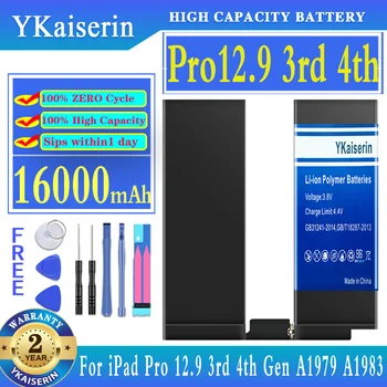 YKaiserin 16000mAh לוח סוללה עבור iPad pro 12.9 pro12.9 3 4 Gen A1979 A1983 A1876 A1895 A2014 A2043 A2069 A2229 A2232