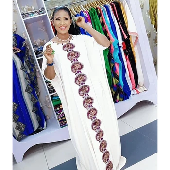 אפריקה בגדי נשים חדשה הגעה קצר עטלף שרוול המוסלמים אופנה מקסי Vestidos פרחוני הדפסה האסלאמית בגדים