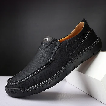 גברים של עור מפוצל נעליים מזדמנים זכר נעלי להחליק על נעליים נוחות נהיגה נעלי סירת נעלי מוקסינים שטוחות נעליים