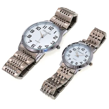 גדולה הפנים שעונים אמא אבא לצפות פשוטה קוורץ שעונים שעון דיגיטלי מתנות נשים גברים שעונים כמה שעונים זוג גברים ונשים