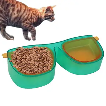 החתול קערת אוכל ומים חתול מנות מזון ומים מוטה חתול קערות נגד הקאות כפול החתול קערת אוכל ומים להגדיר עבור חתולים