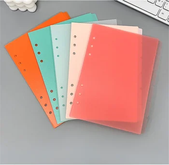 צבעוני שקוף נייר מדד המחיצה A5 A6 6 חורים עבור קלסר מתכננת מחברת כלי כתיבה מחברת נייר מחיצה אביזרים