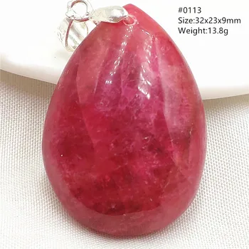 טבעי אדום Rhodonite שרשרת תליון תכשיטים תכשיטים מחרוזים נשים גברים טיפת מים סגלגל רוז Rhodonite אופנה אבן AAAAAA
