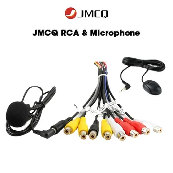 JMCQ RCA & מיקרופון עבור רדיו במכונית חוט פלט כבל עם מיקרופון וידאו פלט/קלט אודיו סאב וופר אופציונלי