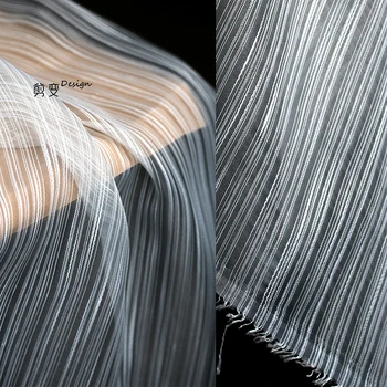 קו חוט פס אורגנזה מרוכבים מים האור רשת חצאית ז 'קט בגדי מעצבים בד בד למ