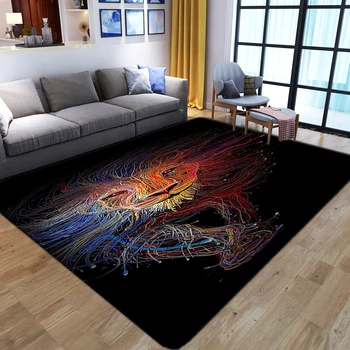 קריקטורה צבעונית אריה 3D שטיח רך פלנל בבית שטיח ילדים משחקים רך שטיח הרצפה הילד עיצוב חדר שטיחים עבור הסלון באזור השטיח