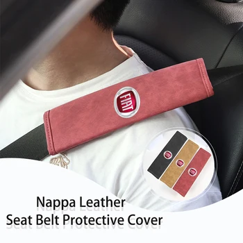 המושב חגורת עור חגורת הבטיחות כתף כיסוי ריפוד משטח עבור פיאט גרנדה פונטו 500 Abarth טיפו פנדה אמיץ Stilo Palio