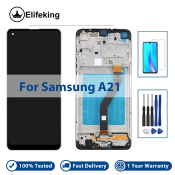 תצוגה עבור Samsung Galaxy A21 מסך מגע LCD דיגיטלית הרכבה תחליף A215 A215U A215U1 100% נבדק עם כלים
