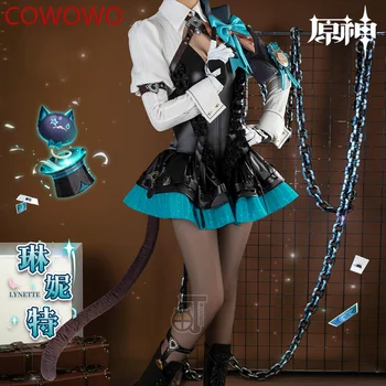 COWOWO Genshin השפעה לינט קוסם המשחק חליפה יפה סרבלים Cosplay תלבושות ליל כל הקדושים משחק תפקידים תלבושת נשים