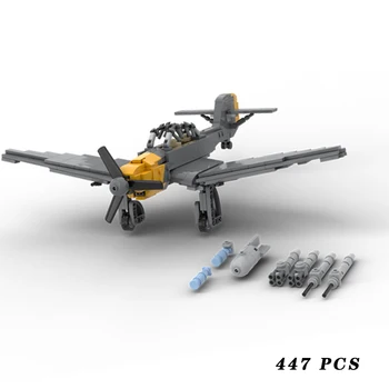 ציוד צבאי Ju-87 מטוסי קרב 1:42 בקנה מידה MOC בניין להרכבת דגם תצוגה צעצועים לילד מתנות חג המולד