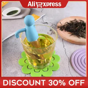 יצירתי איש קטן בצורת תה Infuser מסננת מסננת נירוסטה Infusers Teaware שקיות תה עלים מסנן אביזרים למטבח